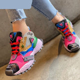 Vipkoala Women Sneakers Flat Platform Fish Skin Mesh Breathable And All-match Banquet Ladies Shoes Lace-Up Round Toe Shallow Buty Damskie