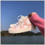 Vipkoala Women's Sports Shoes Anime Kawaii Pink Rabbit Lolita Canvas Flats Female New Casual Tennis Basketball Vulcanized Sneakers