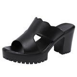 Vipkoala Heel Platform Slippers Ladies Wedding Shoes Summer Leather Slippers High Heel Slippers Ladies Thick Heel Soft Leather Cozy