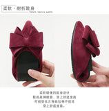 Vipkoala Large Size Spring Bow Flats Shoes Woman Butterfly-Knot Ballets OL Office Shoes Pointed Toe Shallow Slip On Foldable Ballerina