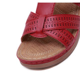 Vipkoala Summer Women Wedge Sandals Premium Orthopedic Casual Shoes Woman Sandals Vintage Anti-slip Open Toe Female Platform Retro Shoes