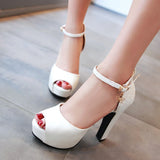 Vipkoala New 12CM Platform Super White High Heels For Woman Sexy Open Toe Sandals Gladiator Sequins Party Dress Ladies Shoes Size 34-43