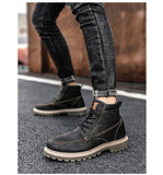 Vipkoala Men High Quality Leather Boots Male Spring Casual Motorcycle Ankle Botas Hombre Men Lace-Up Basic Boots Man Fashion Men Boots