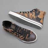 Vipkoala Spring New Men's High-top Canvas Shoes Korean Fashion Camouflage Vulcanized Shoes Round Toe Trend Sneakers Rubber Men Boots