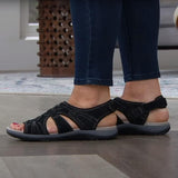 Vipkoala Summer Sport Sandals Women Sandals Casual Flats Solid Color Open Toe Cut Out Soft Female Slippers Comfortable Beach Sandals