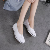 Vipkoala Women Loafers Soft Slip On Canvas Flats Shoes Woman Solid Casual Breathable Shoe For Mother Platform Shoes