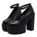 Vipkoala New Spring Autumn Casual High-heeled Shoes Sexy Ruslana Korshunova Thick Heels Platform Pumps Black White Size 42