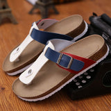 Vipkoala Men Cork Shoes Slippers Flip Flops Summer Chinelo Sandals Zapatos Hombre Slides Lovers Cork Male Beach Sandals