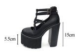 Vipkoala Fashion Women Pumps High Heels Zipper Rubber Sole Black Platform Shoes Spring Autumn Leather Shoes Female Promotion