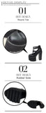 Vipkoala Fashion Women Pumps High Heels Zipper Rubber Sole Black Platform Shoes Spring Autumn Leather Shoes Female Promotion