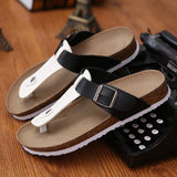 Vipkoala Men Cork Shoes Slippers Flip Flops Summer Chinelo Sandals Zapatos Hombre Slides Lovers Cork Male Beach Sandals