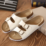 Vipkoala Men Cork Shoes Slippers Flip Flops Summer Chinelo Sandals Zapatos Hombre Slides Lovers Cork Male Beach Sandals