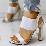 Vipkoala New Fashion Women Summer High-Heeled Sandals Solid Color Casual High Heels Shoes Female Buckle Strap Open Toe Sexy Women Pumps