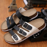 Vipkoala Men Cork Shoes Slippers Flip Flops Summer Chinelo Sandals Zapatos Hombre Slides Lovers Cork Male Beach Sandals