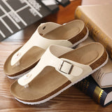 Vipkoala Men Cork Shoes Slippers Flip Flops Summer Chinelo Sandals Zapatos Hombre Slides Lovers Cork Male Beach Sandals