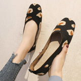 Vipkoala Leopard Square Toe Shallow Loafers Women Fashion Ballet Flats Walk Shoes Breathable Female Slip-On Boat Shoes