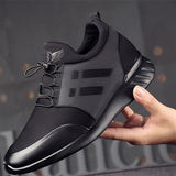 Vipkoala Mens Casual Shoes PU Leather Lace Up Height Increase 6cm 8cm Male Sneakers Solid Color Breathable Business Mens Vulcanize Shoes