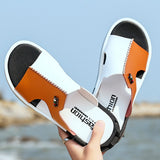 Vipkoala Men's Summer Sandals Original Leather Comfortable Slip-on Casual Sandals Fashion Men Slippers Zapatillas Hombre Size 38-47