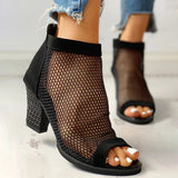 Vipkoala Women Sandals Summer Exposed Toe High-heeled Romanesque Ladies Ankle Boots Mid  Shoes Platform Fish-billed Boot