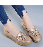 Vipkoala Women's Autumn Low Slip-on Shoes Without Heels Loafers Ballet Flats Woman Leather Casual Female Mules Moccasin Footwear