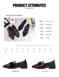 Vipkoala Spring Flats Women Shoes Bowtie Loafers Patent Leather Women's Low Heels Slip On Footwear Female Pointed Toe Thick Heel