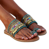 Vipkoala Women Summer Shoes Boho Artisanal Flat Sandals Ladies Handmade Greek Style Flip Flop Slippers Sandals Sandalia Feminina