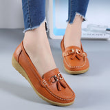 Vipkoala Women's Autumn Low Slip-on Shoes Without Heels Loafers Ballet Flats Woman Leather Casual Female Mules Moccasin Footwear