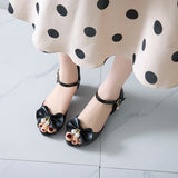 Vipkoala Summer Peep Toe Cute Sweet Bowtie Lace High Heels Sandals Women Lolita Platform Wedding Party Block Heel Shoes Woman