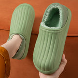 Vipkoala Heel Waterproof Cotton Slippers Women Thick Sole Winter Plush Warm Couple Home Home EVA Indoor and Outdoor Wear Men YK-10005