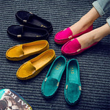 Vipkoala Women Casual Flat Shoes Spring Autumn Flat Loafer Women Shoes Slips Soft Round Toe Denim Flats Jeans Shoes Plus Size