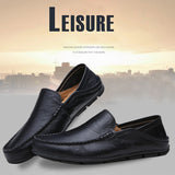 Vipkoala New Fashion Leather Men Shoes Casual Flat Men Shoes Breathable Loafers Men Genuine Leather Moccasins Comfortable Plus Size 38-46