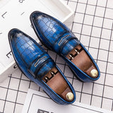 Vipkoala Men Dress Shoes Casual Business Fashion Pu Leather Low Heel Buckle Strap British Style Classic Trendy Loafers for Men