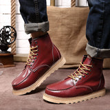 Vipkoala Leather Mens Boots Hand-made Fashion Comfortable Casual Shoes for Mens Work Shoes Outdoor Martin Boots Zapatos de hombre