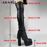 Vipkoala Brand New Big Size Autumn Winter Knee High Boots Ladies Platform Chunky High Heels Motorcycle Boots Women Sexy Party Shoes Woman