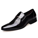 Vipkoala Men Formal Shoes  Leather  PU Patent  Solid Color Waterproof and Non Slip Large Size  Casual