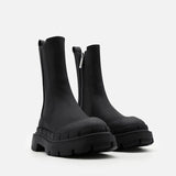 Vipkoala New Women's Ankle Boots Autumn Winter Chelsea Boots Pu Leather Zipper Chunky Heels Platform Fashion Ladies Shoes Long Boots