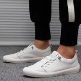 Vipkoala Men Sneakers New Genuine Leather Shoes Casual Male Footwear Fashion Brand White Shoes Mens Cow Leather Sneakers White ShoesAdult