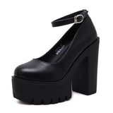 Vipkoala New Spring Autumn Casual High-heeled Shoes Sexy Ruslana Korshunova Thick Heels Platform Pumps Black White Size 42