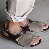 Vipkoala Sandals Men Shoes Summer Roman Casual Retro Flat Shoes Men Open Toe Beach Sandals Buckle Belt Gladiator Sandals Large Size