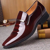 Vipkoala Men Formal Shoes  Leather  PU Patent  Solid Color Waterproof and Non Slip Large Size  Casual