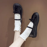 Vipkoala Lolita Shoes Bow Mary Janes Shoes Platform Women Flats Leather Round Toe Casual  Shoes Girls Princess Shoes Black Oxford