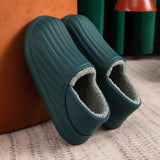 Vipkoala Heel Waterproof Cotton Slippers Women Thick Sole Winter Plush Warm Couple Home Home EVA Indoor and Outdoor Wear Men YK-10005