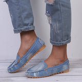 Vipkoala Women Casual Flat Shoes Spring Autumn Flat Loafer Women Shoes Slips Soft Round Toe Denim Flats Jeans Shoes Plus Size