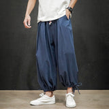 Vipkoala Men Harajuku Harem Pants Mens Summer Cotton Linen Joggers Pants Male Vintage Chinese Style Sweatpants Fashions