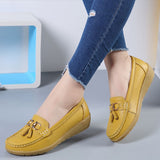 Vipkoala Women's Autumn Low Slip-on Shoes Without Heels Loafers Ballet Flats Woman Leather Casual Female Mules Moccasin Footwear