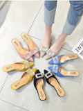 Vipkoala Square Buckle Slipper Women Shoes Woman Summer New Thin High Heels Pointed Toe Slippers Slides Sexy Ladies Shoes Valentines Day