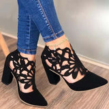 Vipkoala Brand New Female Classic Retro Concise Sandals Pointed Toe Thick High Heels Women Sandals Summer Women Shoes