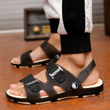 Vipkoala Summer Casual Shoes New Men Sandals Gladiator Sandals Open Toe Platform Outdoor Beach Sandal Rome Footwear Black Trendy Summer Fits