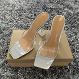 Vipkoala Transparent PVC Sandals Women Pointed Clear Crystal Cup High Heel Stilettos Sexy Pumps Summer Shoes Peep Toe Women Pumps Size 43 New Year Party