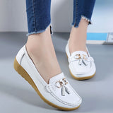 Vipkoala Women's Autumn Low Slip-on Shoes Without Heels Loafers Ballet Flats Woman Leather Casual Female Mules Moccasin Footwear